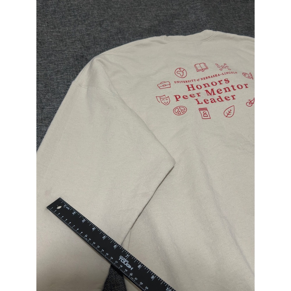 Gildan Unisex 2XL Sweatshirt Nebraska Honors Peer Mentor Leader Cream Crewneck - Picture 4 of 8